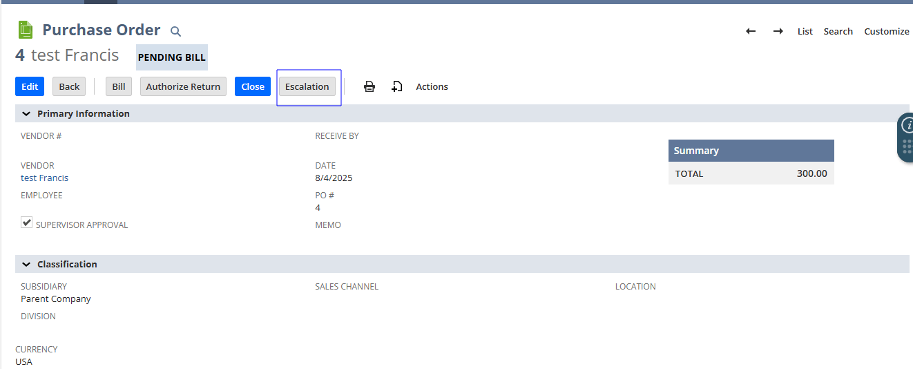 Auto Escalation and Tracking