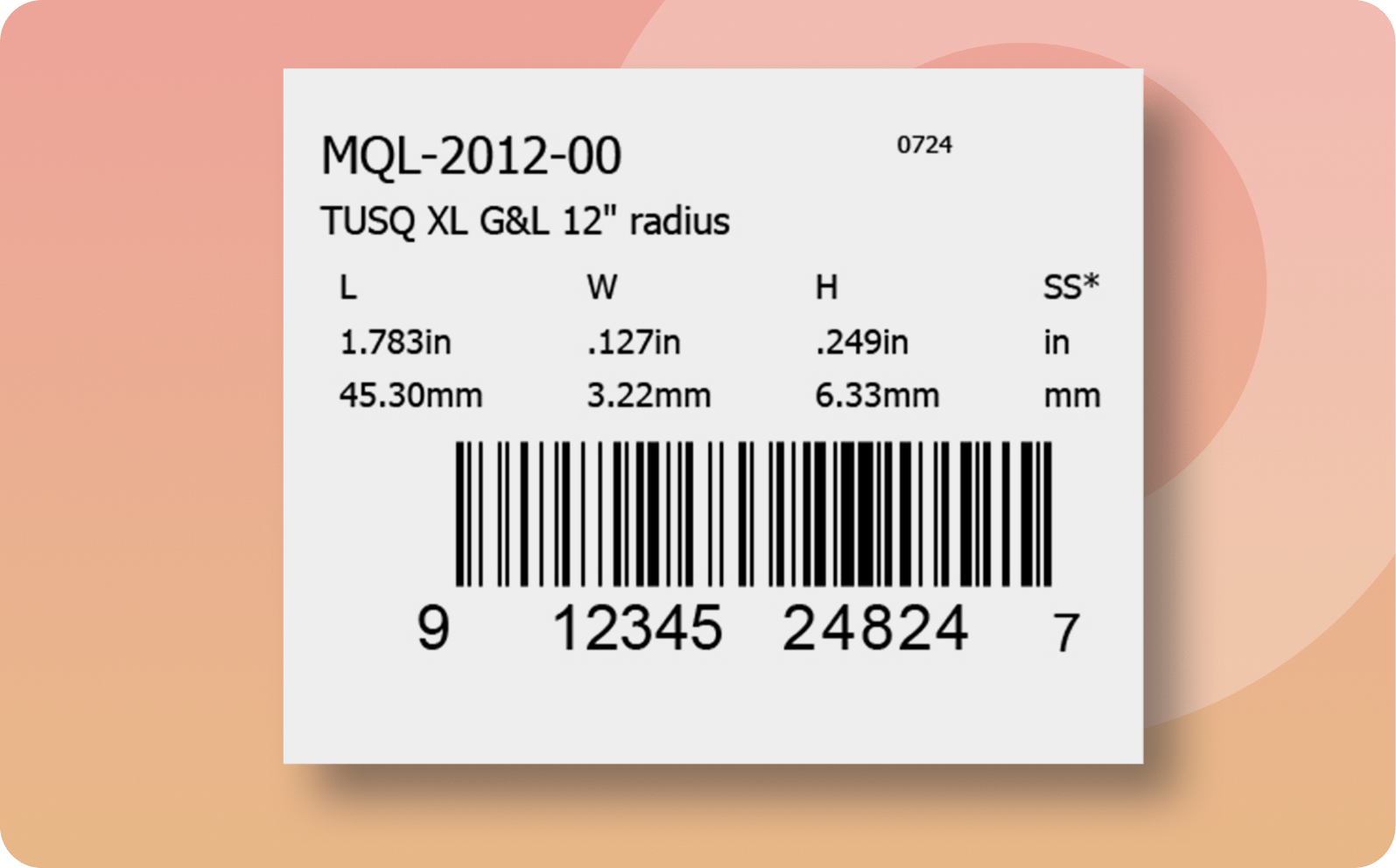 Item Label PDF