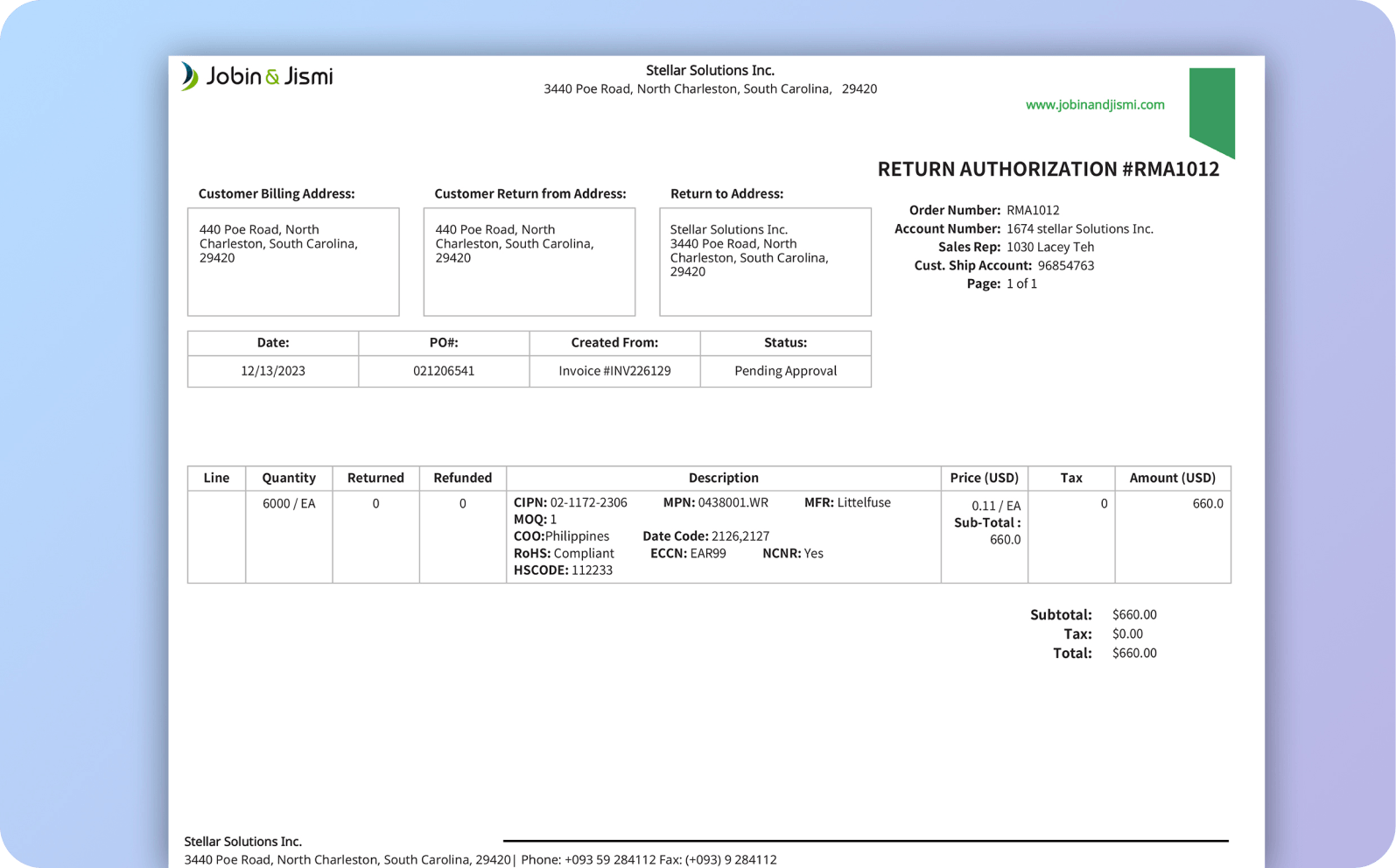 Return Authorization PDF