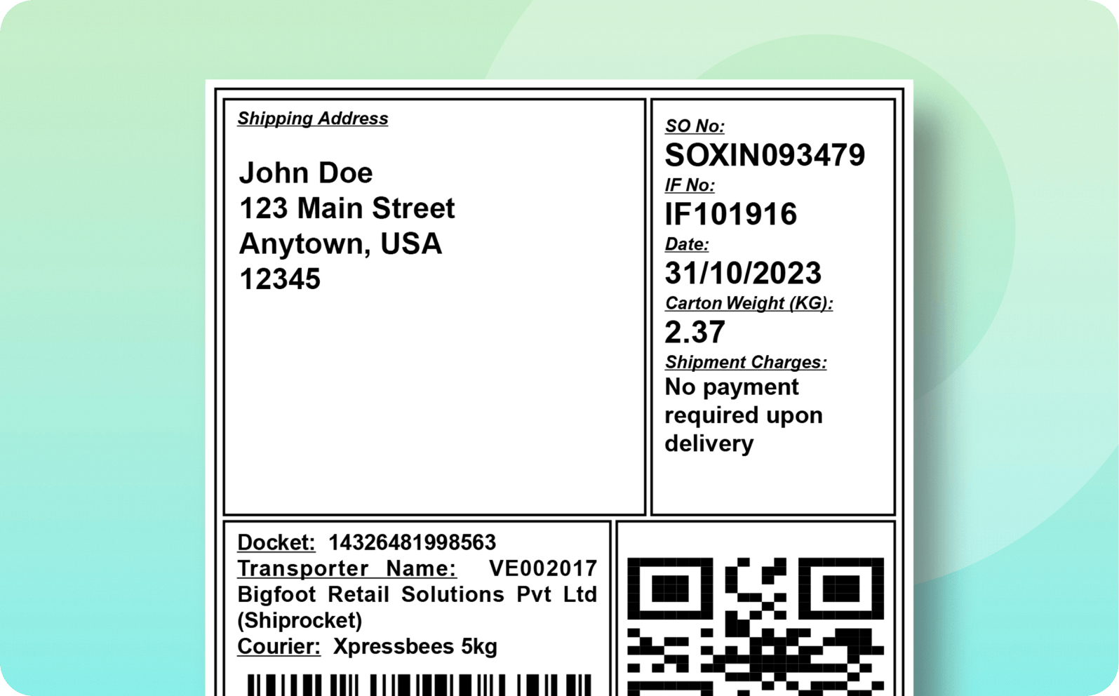 Shipping Label PDF